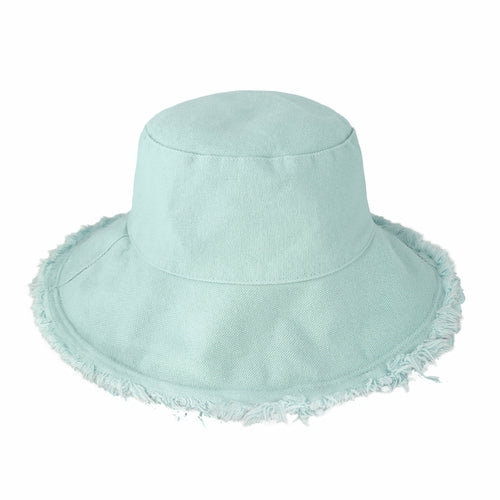 Wide Brim Frayed Bucket Hat woman's