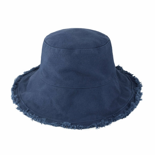 Wide Brim Frayed Bucket Hat woman's