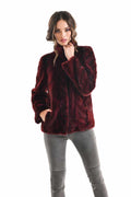 Mink Fur Jacket Burgundy
