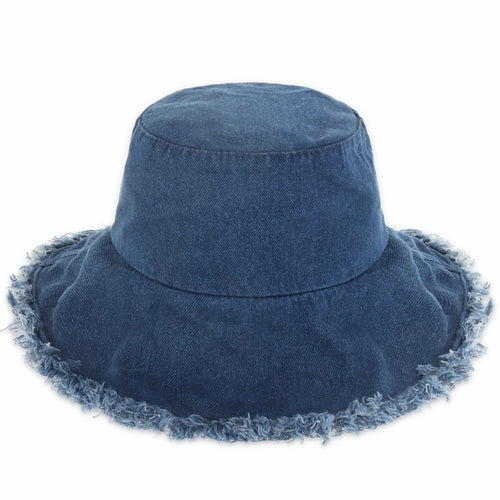Wide Brim Frayed Bucket Hat woman's