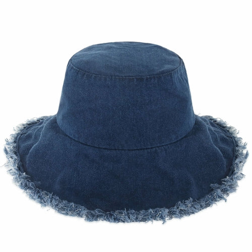 Wide Brim Frayed Bucket Hat woman's