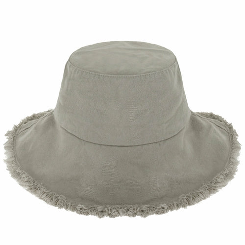 Wide Brim Frayed Bucket Hat woman's