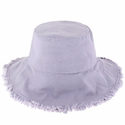 Wide Brim Frayed Bucket Hat woman's
