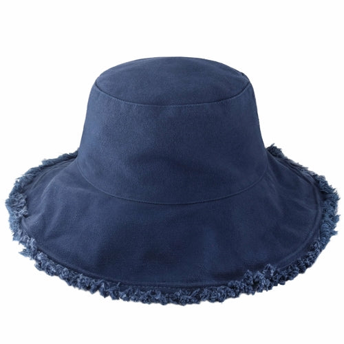 Wide Brim Frayed Bucket Hat woman's