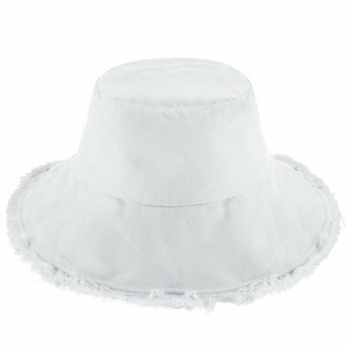 Wide Brim Frayed Bucket Hat woman's