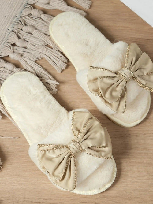 Bow Open Toe Slippers