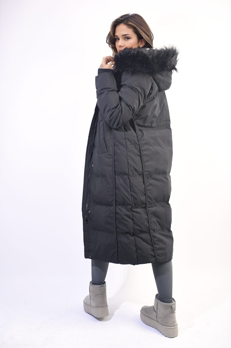 Faux Fur Hooded Puffer Jacket
