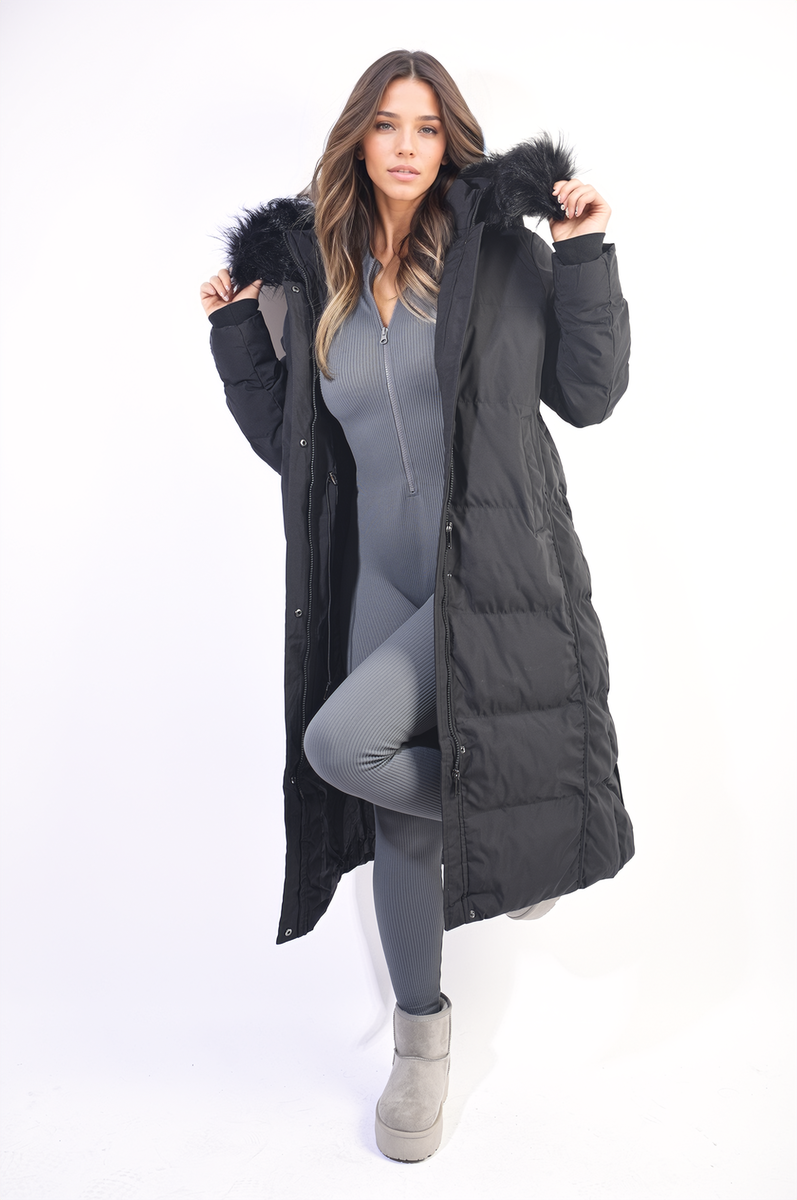 Faux Fur Hooded Puffer Jacket