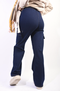 Drawstring Wide Leg Cargo Jeans